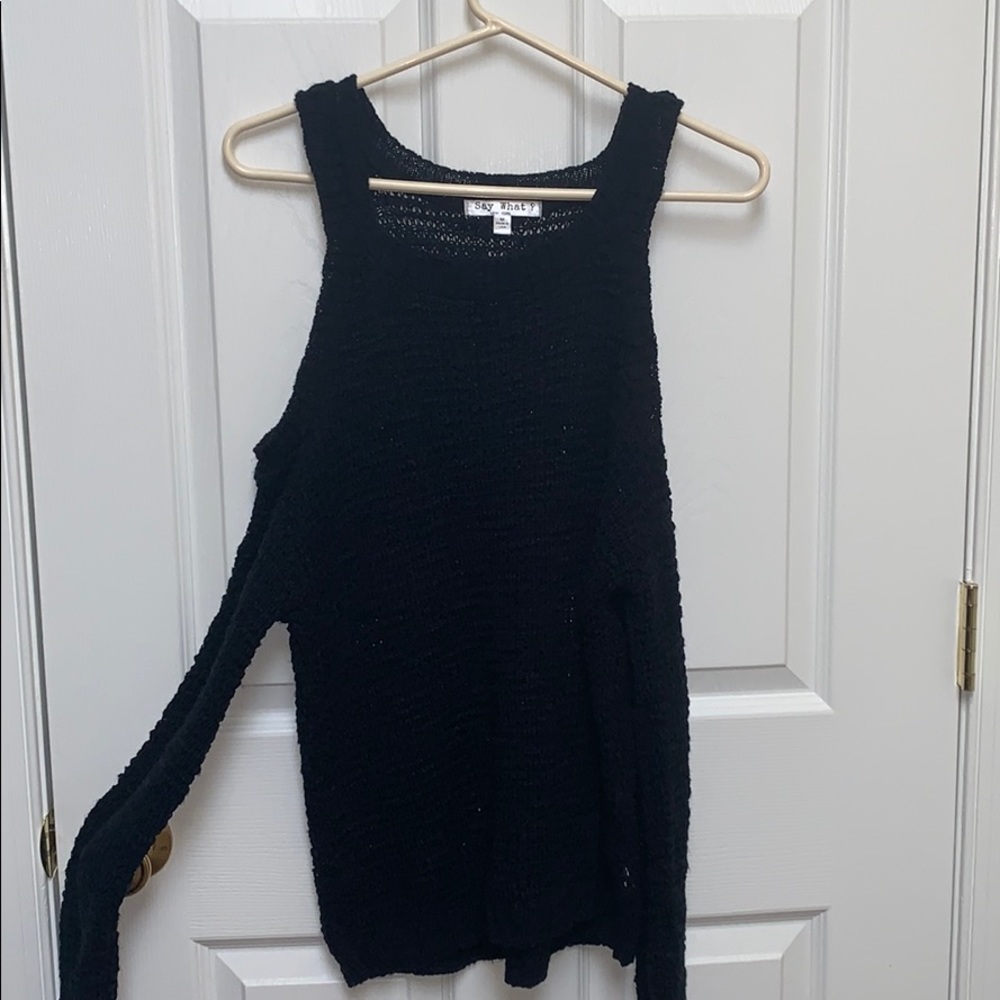 Shoulder cut out sweater